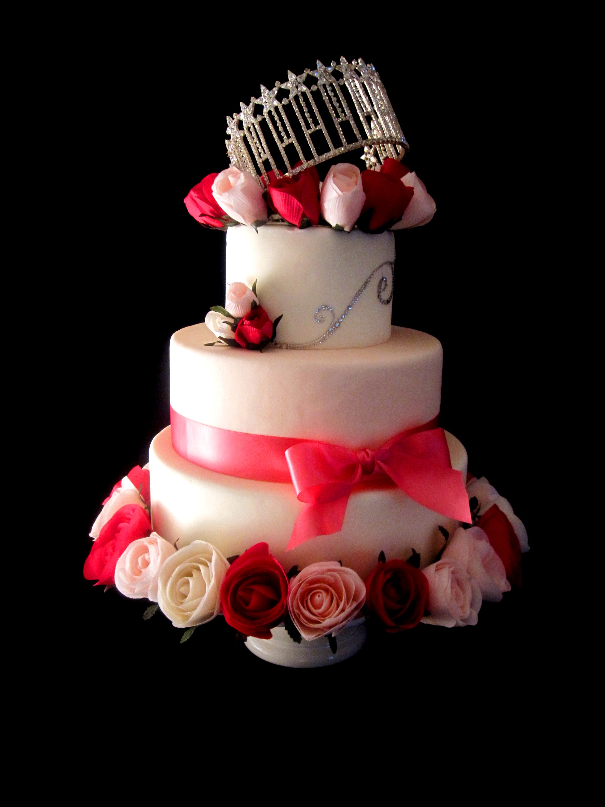 ... Wedding Cake Rose Romantic Miss Kentucky USA Pagent Cake Louisville KY