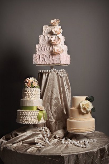 The three wedding cakes were created for a photo shoot for Zack Delp 